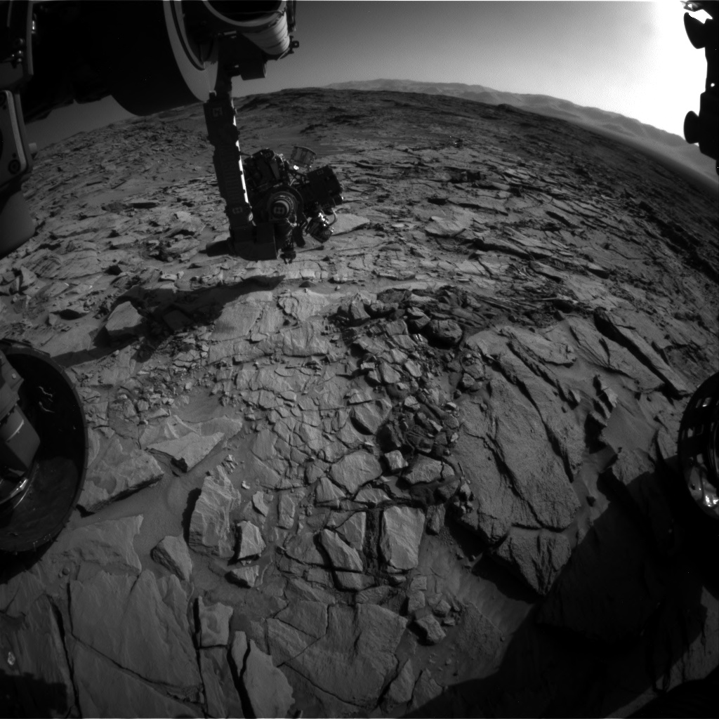 Nasa's Mars rover Curiosity acquired this image using its Front Hazard Avoidance Camera (Front Hazcam) on Sol 1318, at drive 746, site number 54