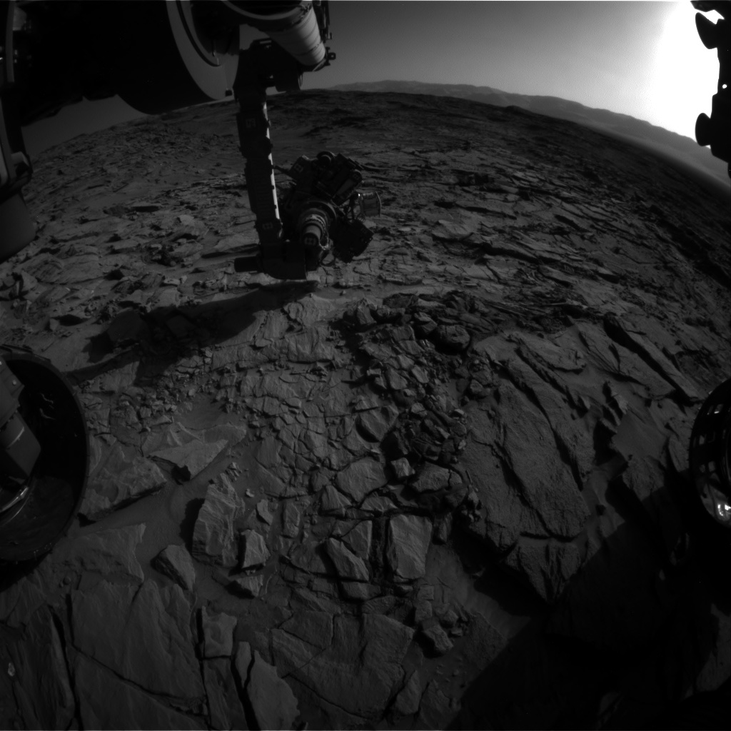 Nasa's Mars rover Curiosity acquired this image using its Front Hazard Avoidance Camera (Front Hazcam) on Sol 1318, at drive 746, site number 54