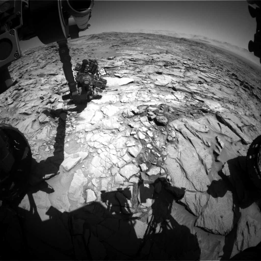 Nasa's Mars rover Curiosity acquired this image using its Front Hazard Avoidance Camera (Front Hazcam) on Sol 1319, at drive 746, site number 54