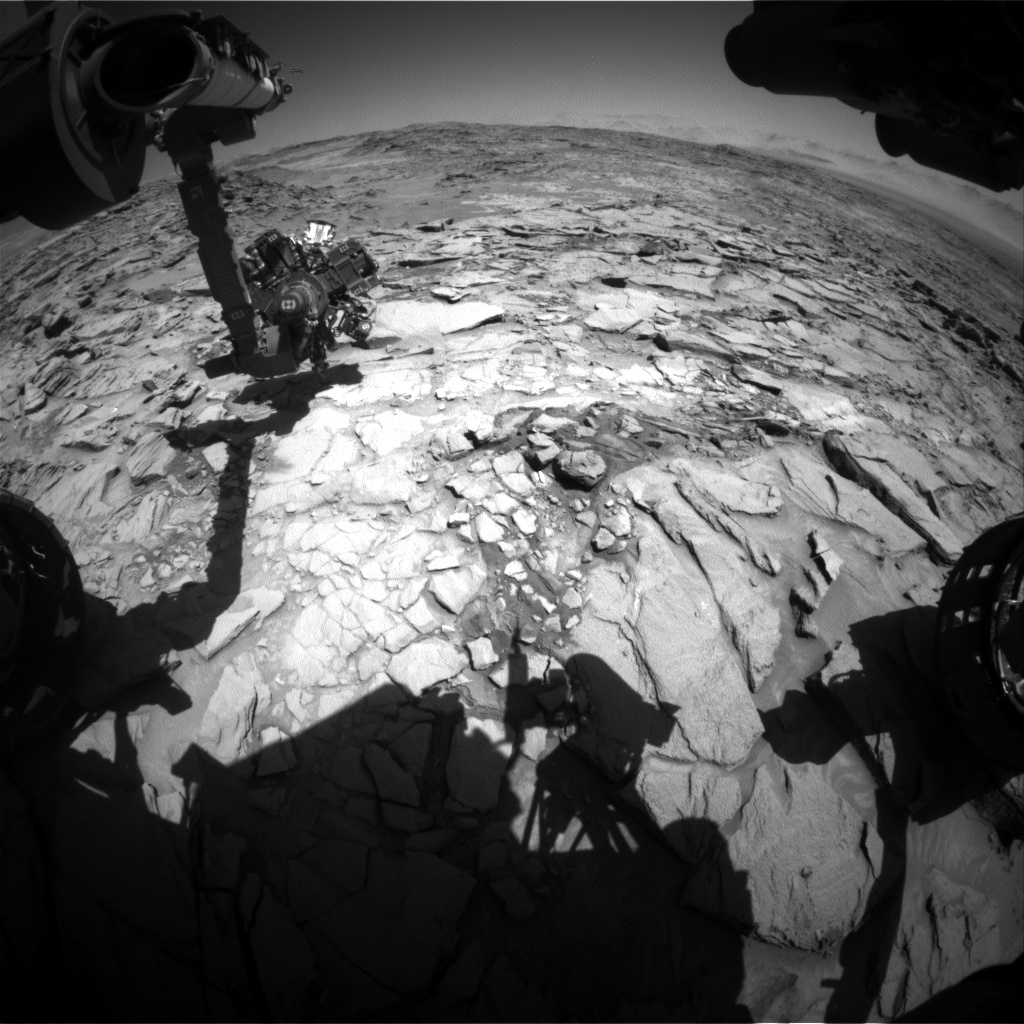 Nasa's Mars rover Curiosity acquired this image using its Front Hazard Avoidance Camera (Front Hazcam) on Sol 1319, at drive 746, site number 54