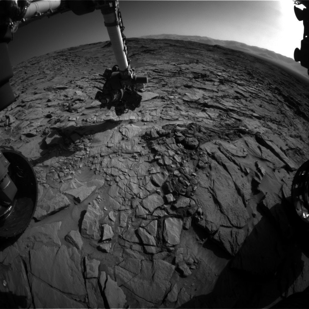 Nasa's Mars rover Curiosity acquired this image using its Front Hazard Avoidance Camera (Front Hazcam) on Sol 1320, at drive 746, site number 54
