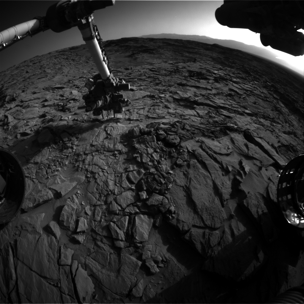 Nasa's Mars rover Curiosity acquired this image using its Front Hazard Avoidance Camera (Front Hazcam) on Sol 1320, at drive 746, site number 54