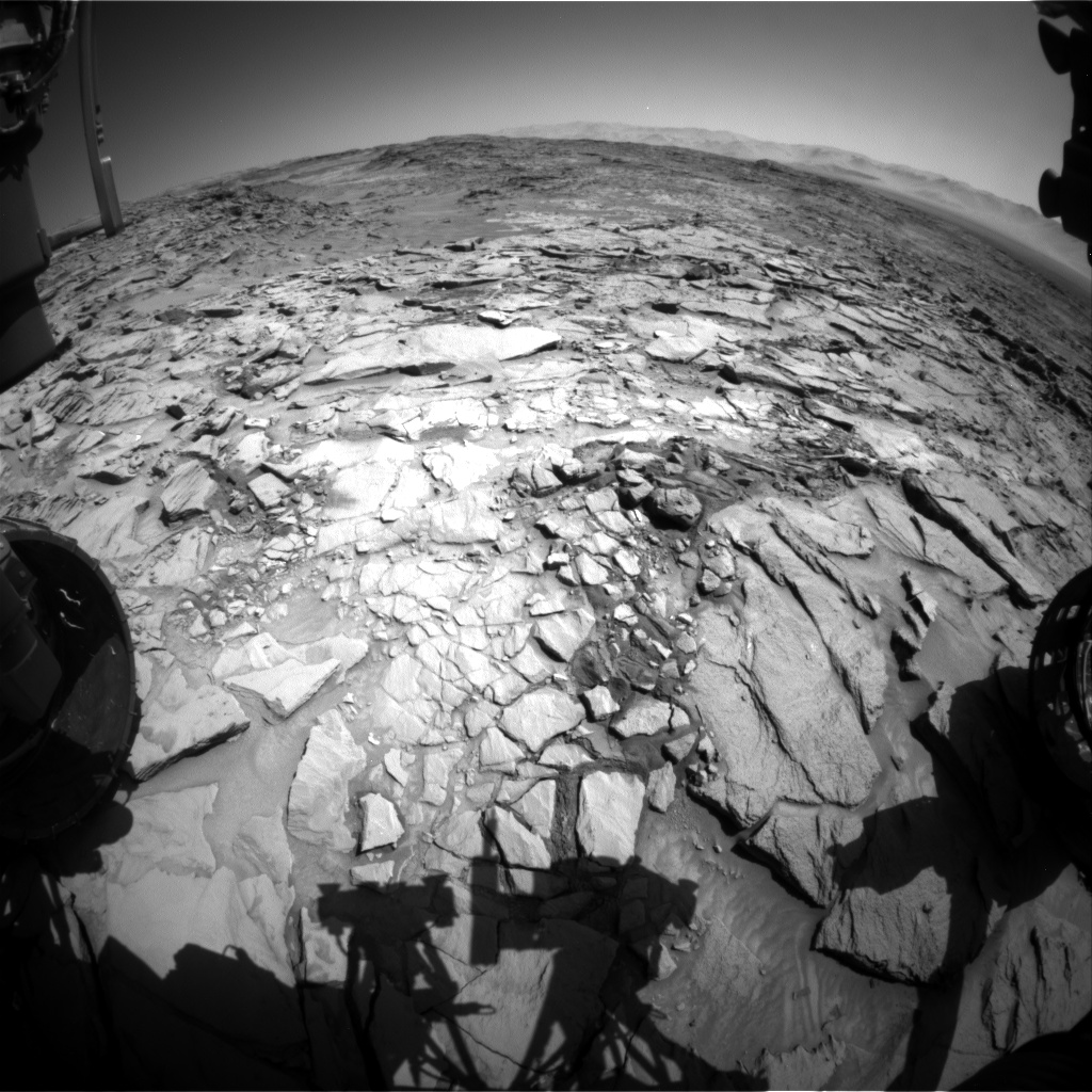 Nasa's Mars rover Curiosity acquired this image using its Front Hazard Avoidance Camera (Front Hazcam) on Sol 1322, at drive 746, site number 54