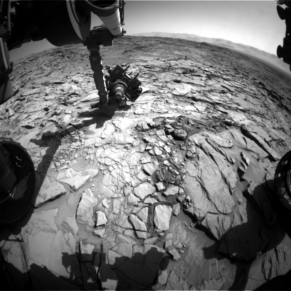 Nasa's Mars rover Curiosity acquired this image using its Front Hazard Avoidance Camera (Front Hazcam) on Sol 1327, at drive 746, site number 54
