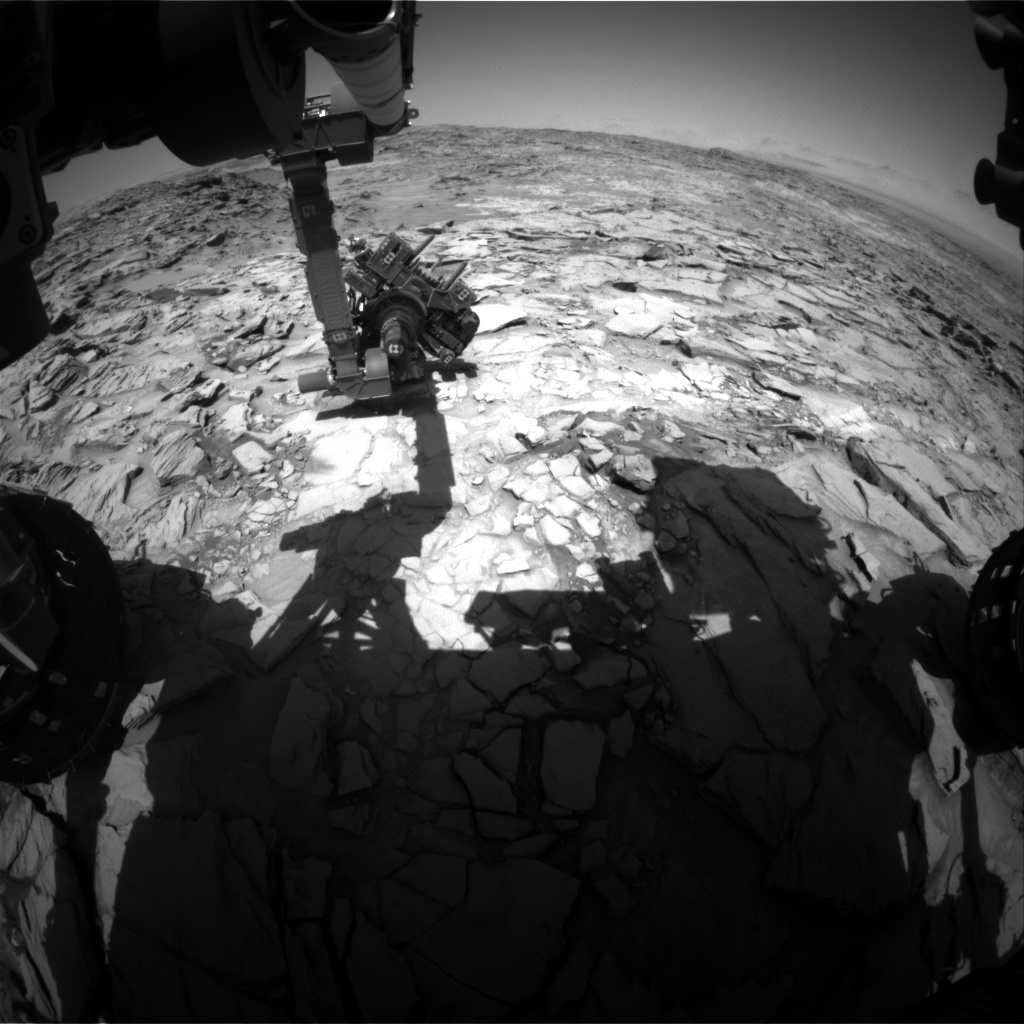 Nasa's Mars rover Curiosity acquired this image using its Front Hazard Avoidance Camera (Front Hazcam) on Sol 1328, at drive 746, site number 54