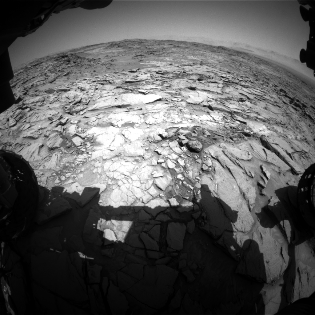 Nasa's Mars rover Curiosity acquired this image using its Front Hazard Avoidance Camera (Front Hazcam) on Sol 1329, at drive 746, site number 54