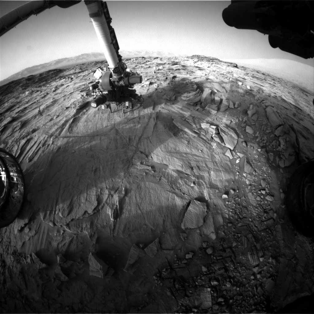 Nasa's Mars rover Curiosity acquired this image using its Front Hazard Avoidance Camera (Front Hazcam) on Sol 1330, at drive 938, site number 54