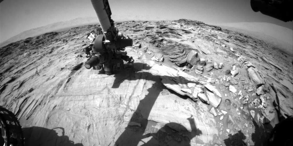 Nasa's Mars rover Curiosity acquired this image using its Front Hazard Avoidance Camera (Front Hazcam) on Sol 1332, at drive 938, site number 54