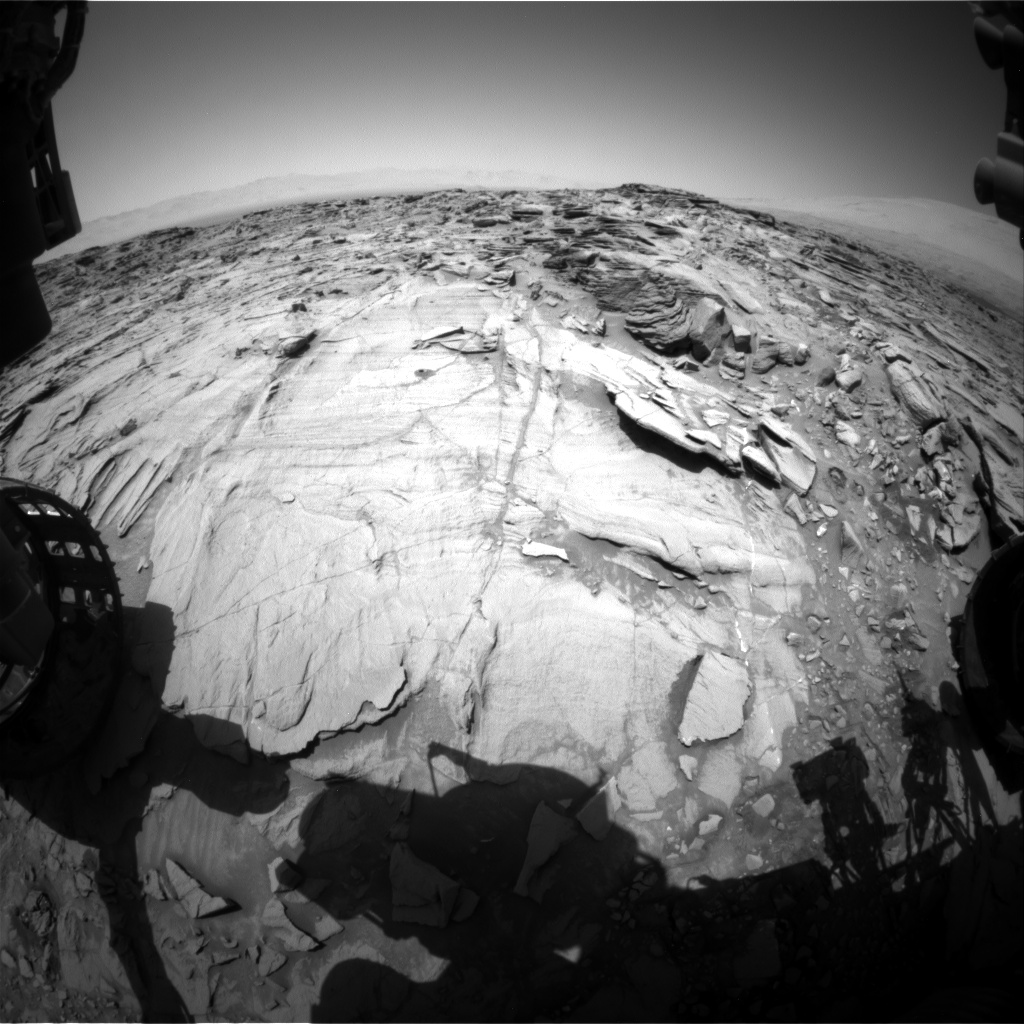 Nasa's Mars rover Curiosity acquired this image using its Front Hazard Avoidance Camera (Front Hazcam) on Sol 1333, at drive 938, site number 54