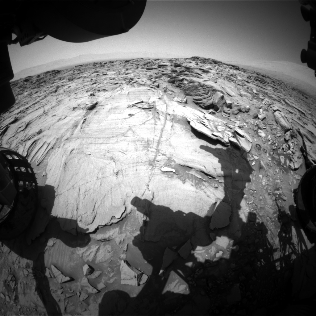 Nasa's Mars rover Curiosity acquired this image using its Front Hazard Avoidance Camera (Front Hazcam) on Sol 1336, at drive 938, site number 54