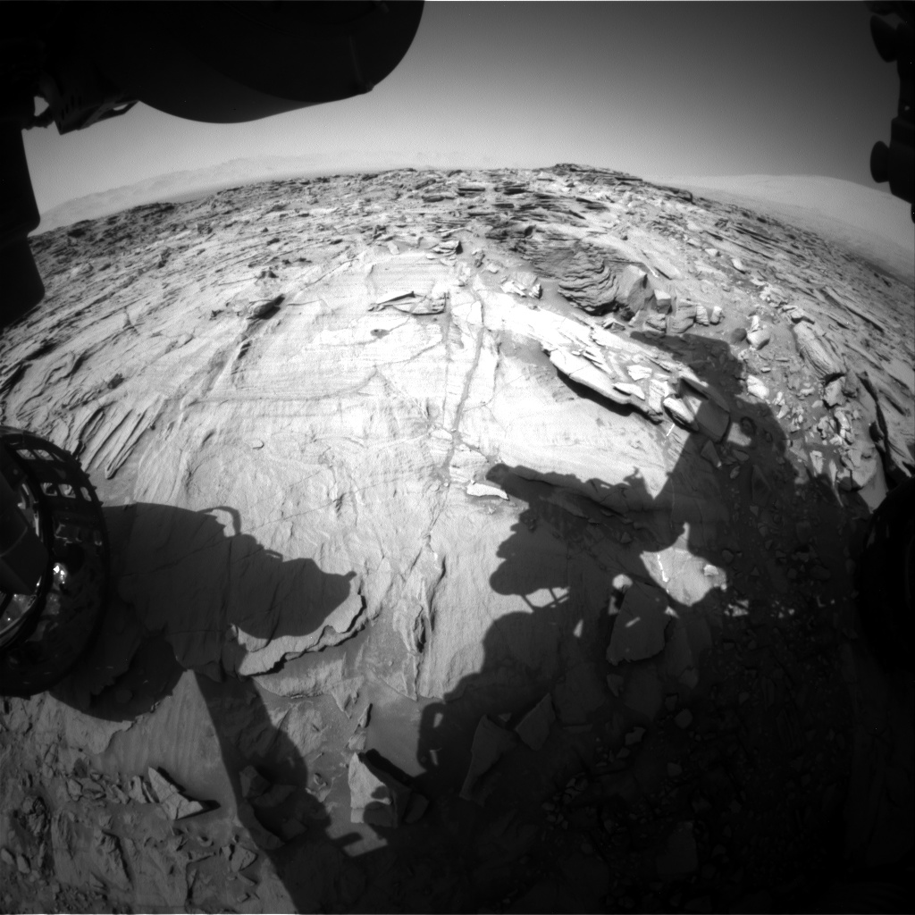 Nasa's Mars rover Curiosity acquired this image using its Front Hazard Avoidance Camera (Front Hazcam) on Sol 1337, at drive 938, site number 54