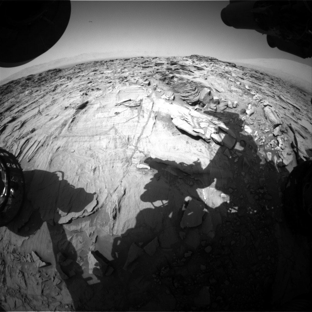 Nasa's Mars rover Curiosity acquired this image using its Front Hazard Avoidance Camera (Front Hazcam) on Sol 1337, at drive 938, site number 54