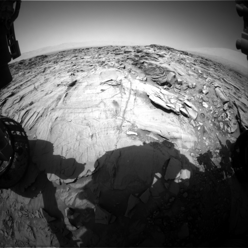 Nasa's Mars rover Curiosity acquired this image using its Front Hazard Avoidance Camera (Front Hazcam) on Sol 1340, at drive 938, site number 54