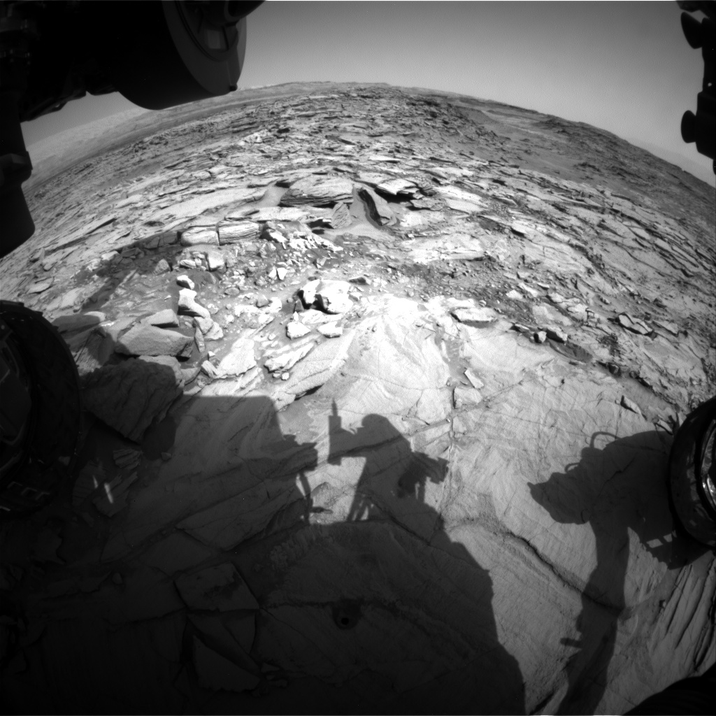 Nasa's Mars rover Curiosity acquired this image using its Front Hazard Avoidance Camera (Front Hazcam) on Sol 1343, at drive 992, site number 54