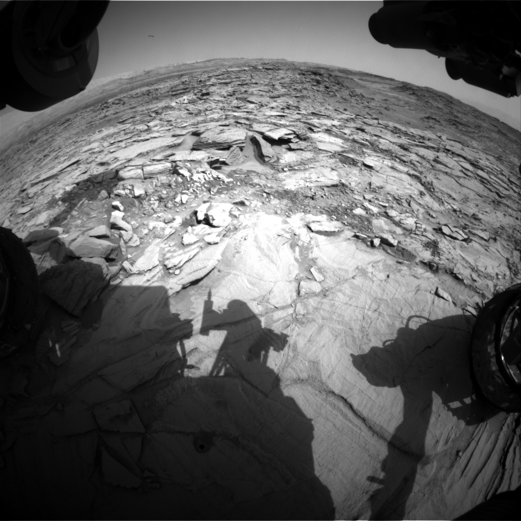 Nasa's Mars rover Curiosity acquired this image using its Front Hazard Avoidance Camera (Front Hazcam) on Sol 1343, at drive 992, site number 54