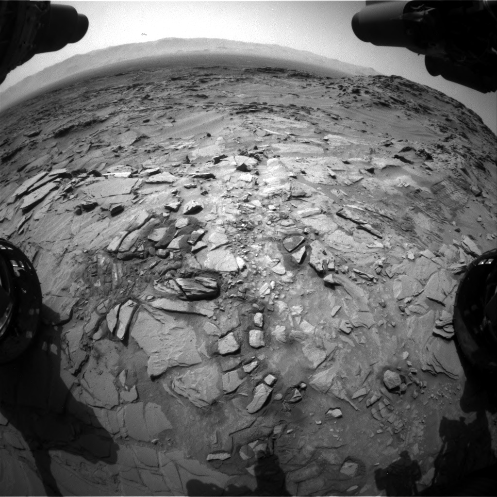 Nasa's Mars rover Curiosity acquired this image using its Front Hazard Avoidance Camera (Front Hazcam) on Sol 1344, at drive 1238, site number 54