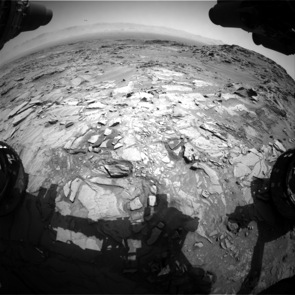 Nasa's Mars rover Curiosity acquired this image using its Front Hazard Avoidance Camera (Front Hazcam) on Sol 1346, at drive 1238, site number 54