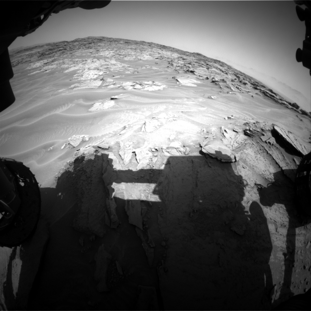 Nasa's Mars rover Curiosity acquired this image using its Front Hazard Avoidance Camera (Front Hazcam) on Sol 1353, at drive 1778, site number 54