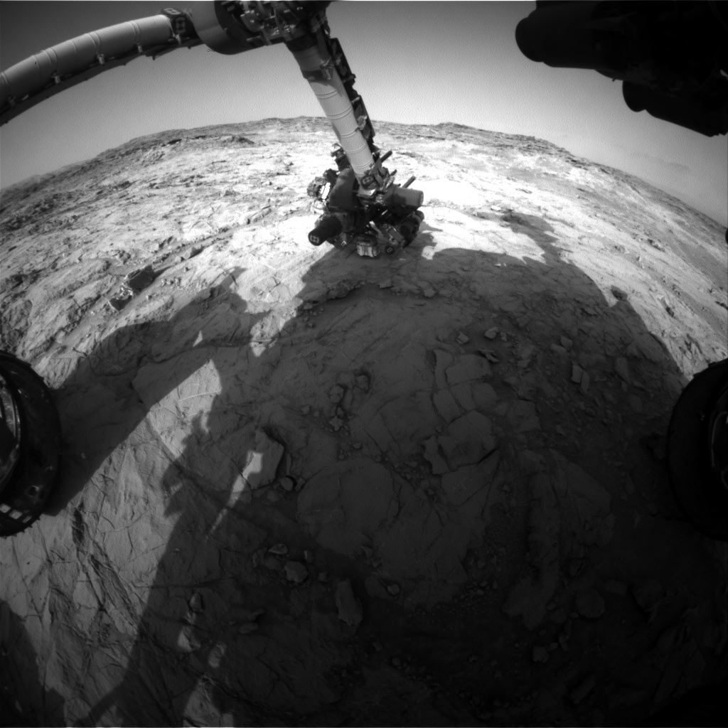 Nasa's Mars rover Curiosity acquired this image using its Front Hazard Avoidance Camera (Front Hazcam) on Sol 1356, at drive 2202, site number 54