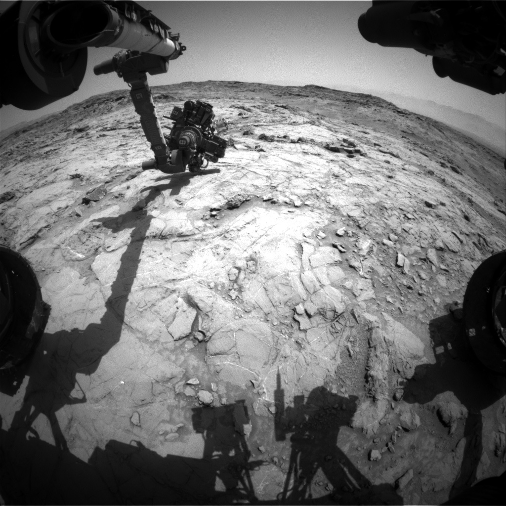 Nasa's Mars rover Curiosity acquired this image using its Front Hazard Avoidance Camera (Front Hazcam) on Sol 1357, at drive 2202, site number 54