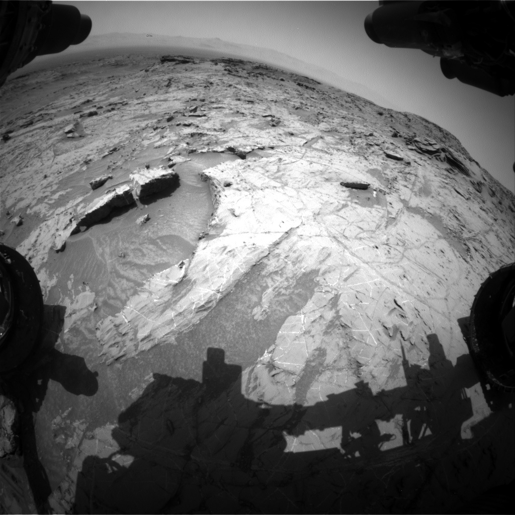 Nasa's Mars rover Curiosity acquired this image using its Front Hazard Avoidance Camera (Front Hazcam) on Sol 1357, at drive 2280, site number 54