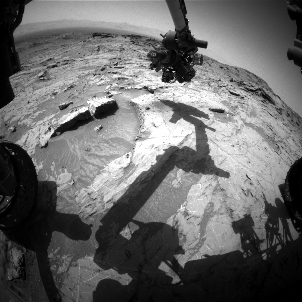 Nasa's Mars rover Curiosity acquired this image using its Front Hazard Avoidance Camera (Front Hazcam) on Sol 1358, at drive 2280, site number 54