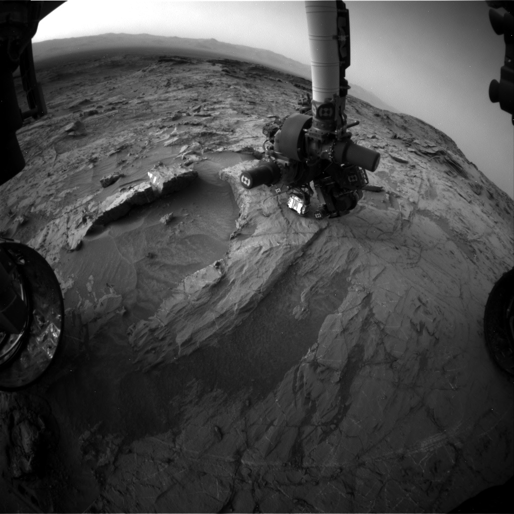 Nasa's Mars rover Curiosity acquired this image using its Front Hazard Avoidance Camera (Front Hazcam) on Sol 1358, at drive 2280, site number 54