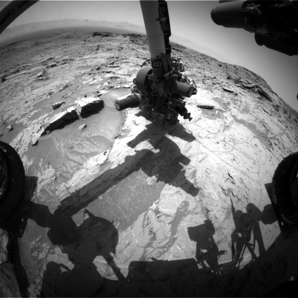 Nasa's Mars rover Curiosity acquired this image using its Front Hazard Avoidance Camera (Front Hazcam) on Sol 1359, at drive 2280, site number 54