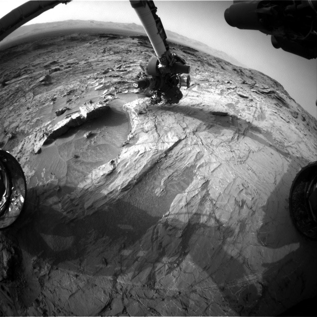 Nasa's Mars rover Curiosity acquired this image using its Front Hazard Avoidance Camera (Front Hazcam) on Sol 1359, at drive 2280, site number 54