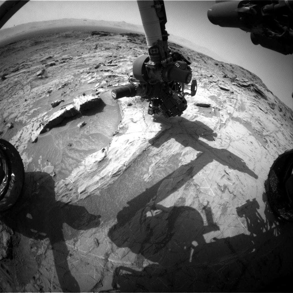 Nasa's Mars rover Curiosity acquired this image using its Front Hazard Avoidance Camera (Front Hazcam) on Sol 1360, at drive 2280, site number 54