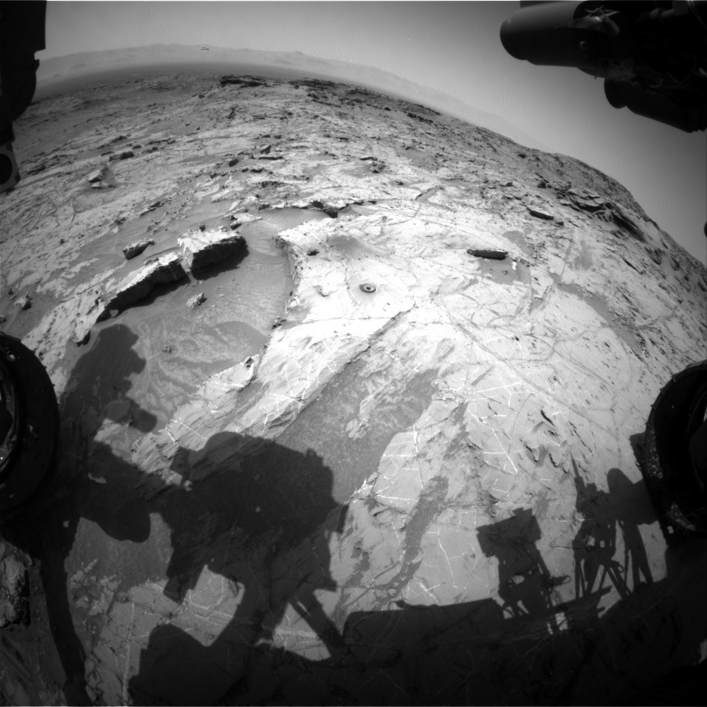 Nasa's Mars rover Curiosity acquired this image using its Front Hazard Avoidance Camera (Front Hazcam) on Sol 1362, at drive 2280, site number 54