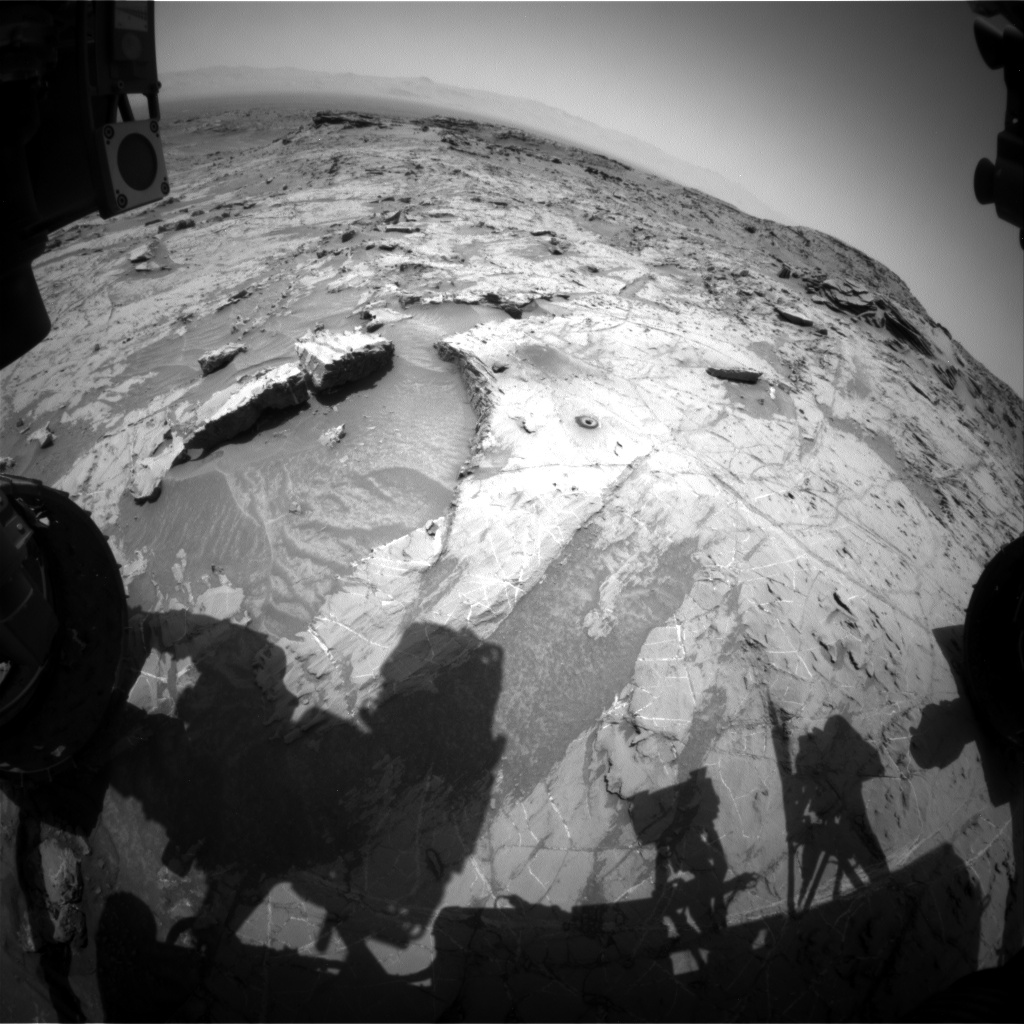 Nasa's Mars rover Curiosity acquired this image using its Front Hazard Avoidance Camera (Front Hazcam) on Sol 1363, at drive 2280, site number 54