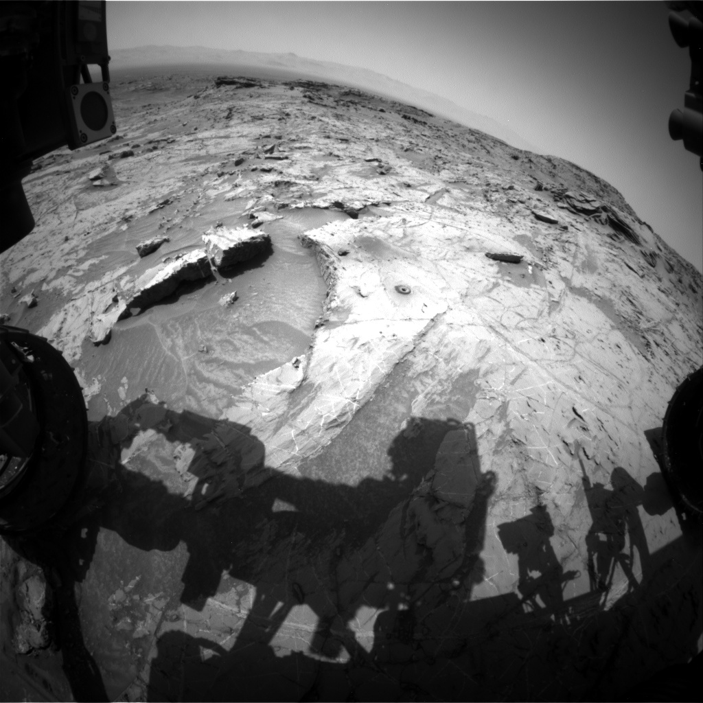Nasa's Mars rover Curiosity acquired this image using its Front Hazard Avoidance Camera (Front Hazcam) on Sol 1364, at drive 2280, site number 54
