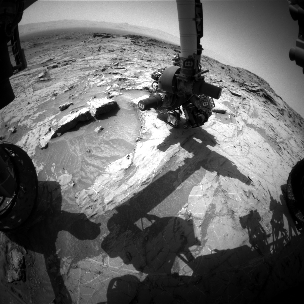 Nasa's Mars rover Curiosity acquired this image using its Front Hazard Avoidance Camera (Front Hazcam) on Sol 1365, at drive 2280, site number 54