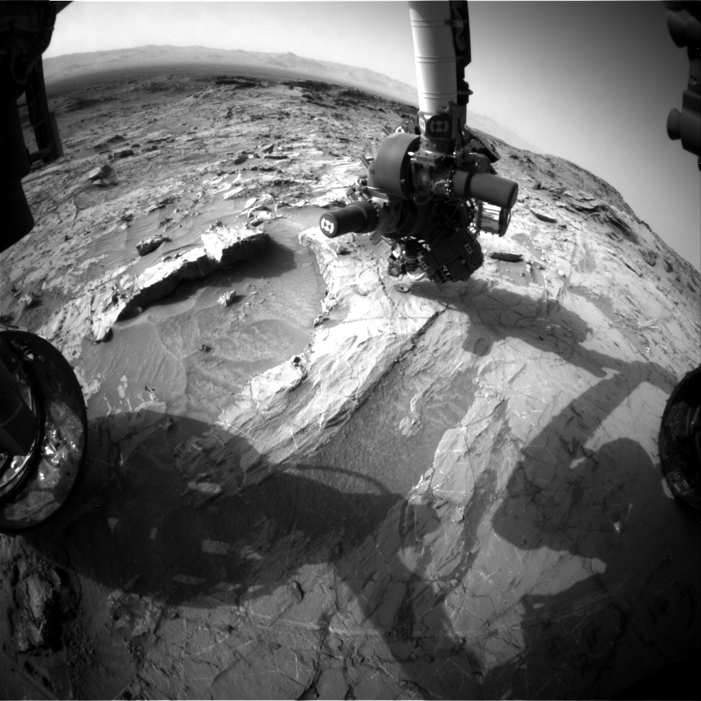 Nasa's Mars rover Curiosity acquired this image using its Front Hazard Avoidance Camera (Front Hazcam) on Sol 1366, at drive 2280, site number 54