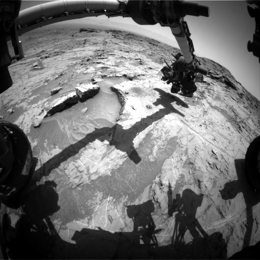 Nasa's Mars rover Curiosity acquired this image using its Front Hazard Avoidance Camera (Front Hazcam) on Sol 1369, at drive 2280, site number 54