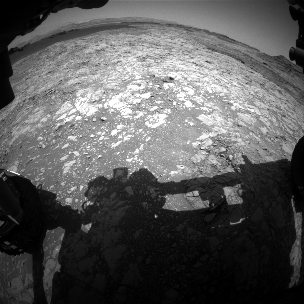 Nasa's Mars rover Curiosity acquired this image using its Front Hazard Avoidance Camera (Front Hazcam) on Sol 1377, at drive 0, site number 55