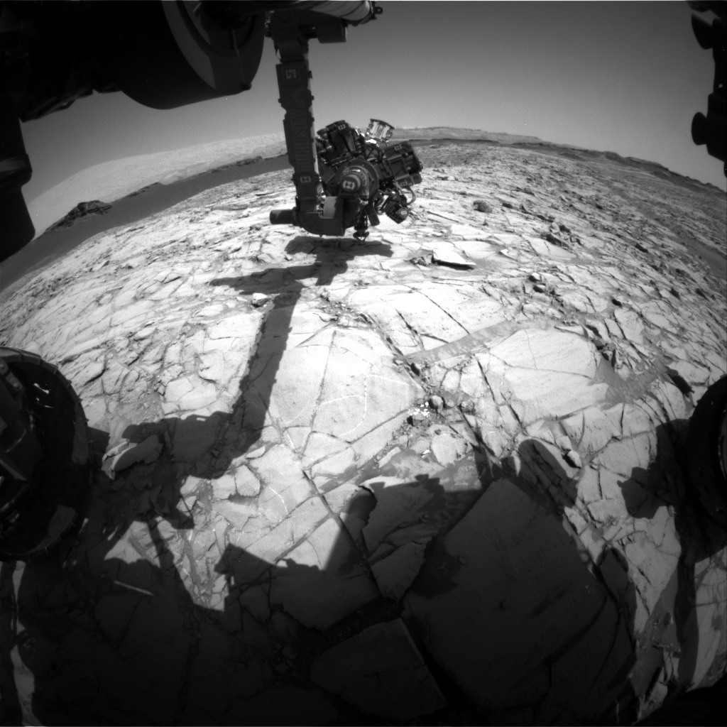 Nasa's Mars rover Curiosity acquired this image using its Front Hazard Avoidance Camera (Front Hazcam) on Sol 1380, at drive 310, site number 55