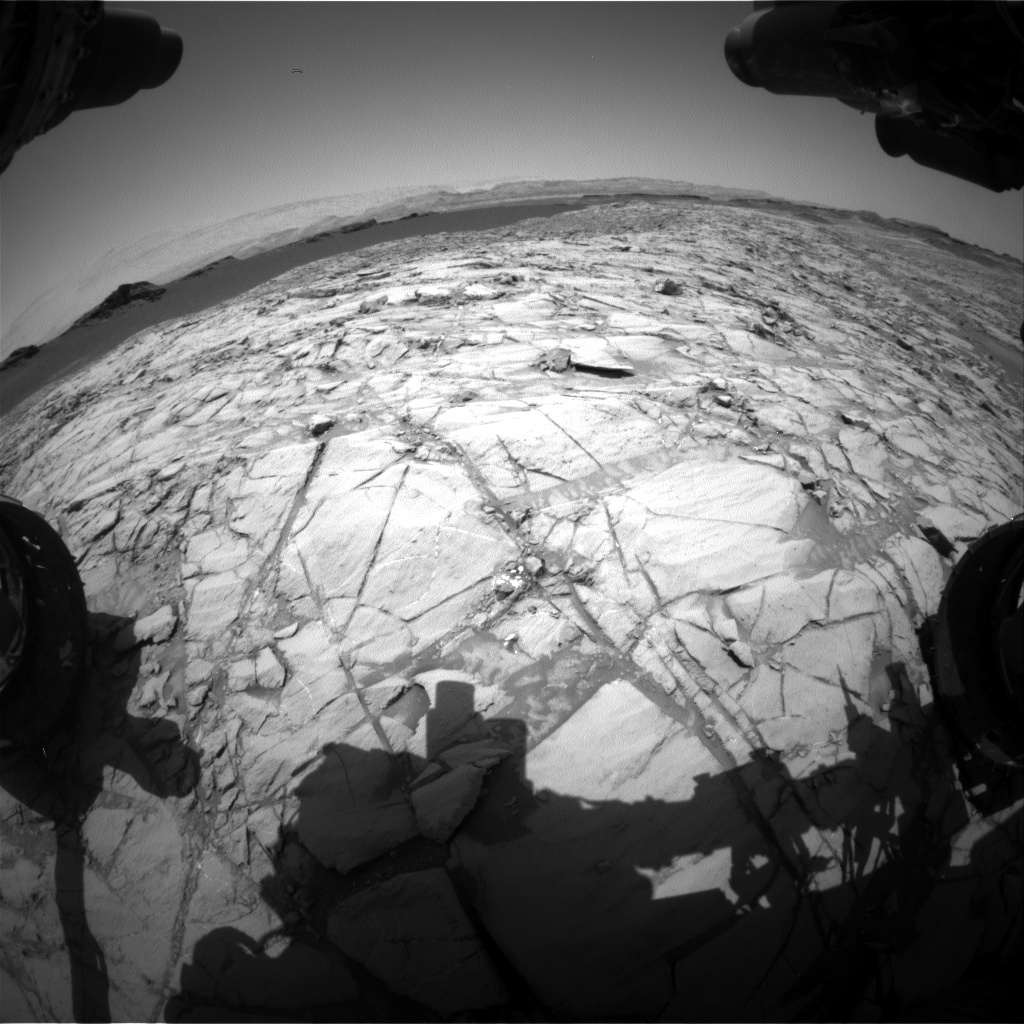 Nasa's Mars rover Curiosity acquired this image using its Front Hazard Avoidance Camera (Front Hazcam) on Sol 1382, at drive 310, site number 55