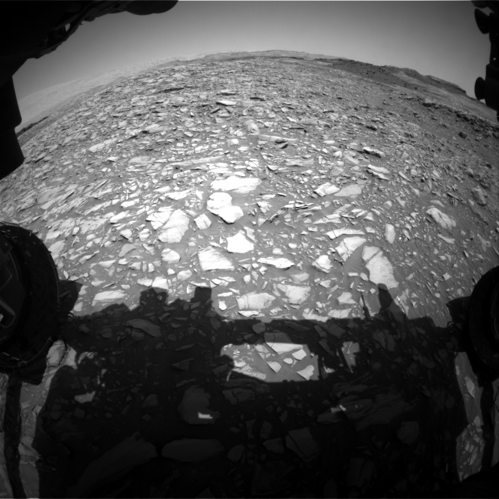 Nasa's Mars rover Curiosity acquired this image using its Front Hazard Avoidance Camera (Front Hazcam) on Sol 1386, at drive 1312, site number 55