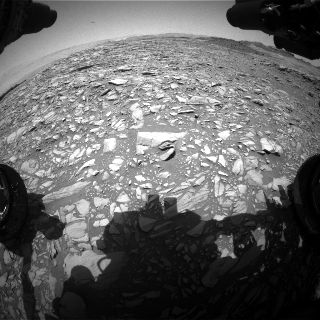 Nasa's Mars rover Curiosity acquired this image using its Front Hazard Avoidance Camera (Front Hazcam) on Sol 1387, at drive 1336, site number 55