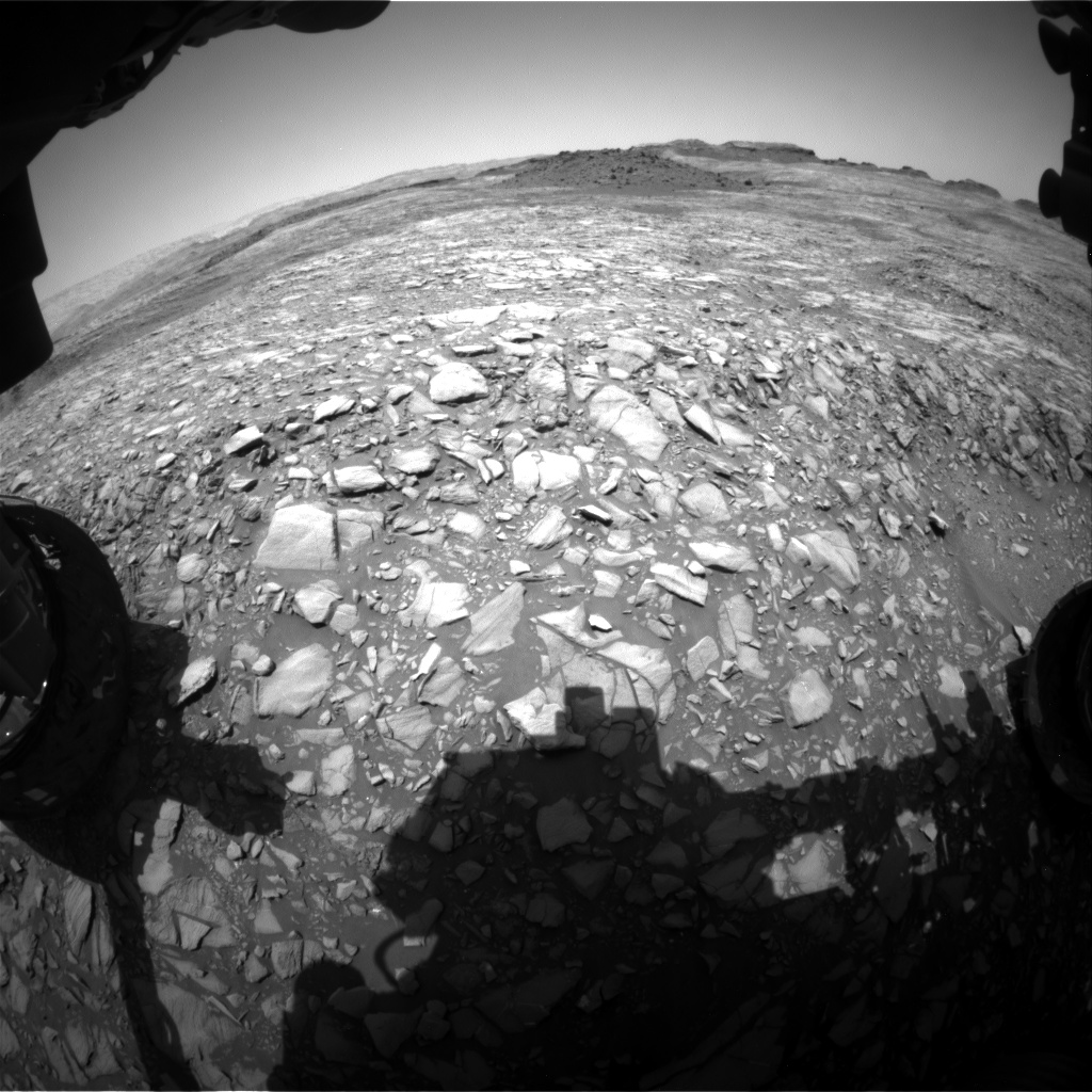 Nasa's Mars rover Curiosity acquired this image using its Front Hazard Avoidance Camera (Front Hazcam) on Sol 1398, at drive 1420, site number 55