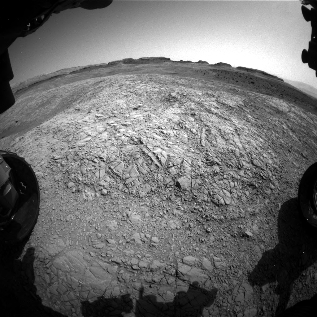 Nasa's Mars rover Curiosity acquired this image using its Front Hazard Avoidance Camera (Front Hazcam) on Sol 1398, at drive 1864, site number 55