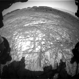 Nasa's Mars rover Curiosity acquired this image using its Front Hazard Avoidance Camera (Front Hazcam) on Sol 1399, at drive 2014, site number 55