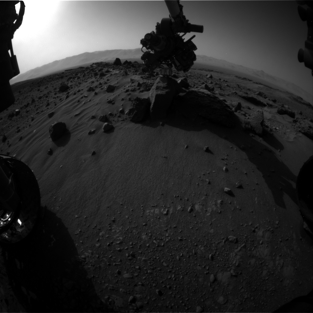 Nasa's Mars rover Curiosity acquired this image using its Front Hazard Avoidance Camera (Front Hazcam) on Sol 1407, at drive 0, site number 56