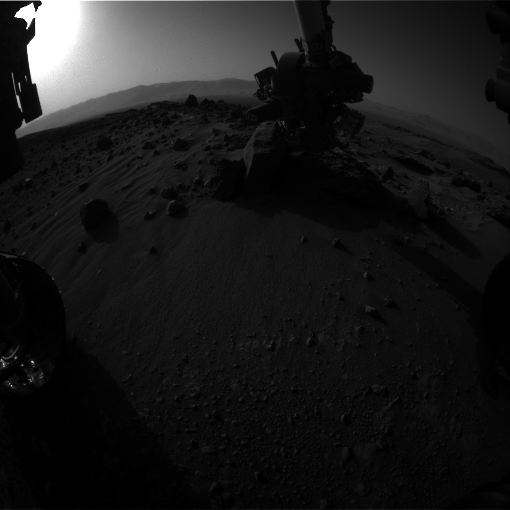 Nasa's Mars rover Curiosity acquired this image using its Front Hazard Avoidance Camera (Front Hazcam) on Sol 1409, at drive 0, site number 56