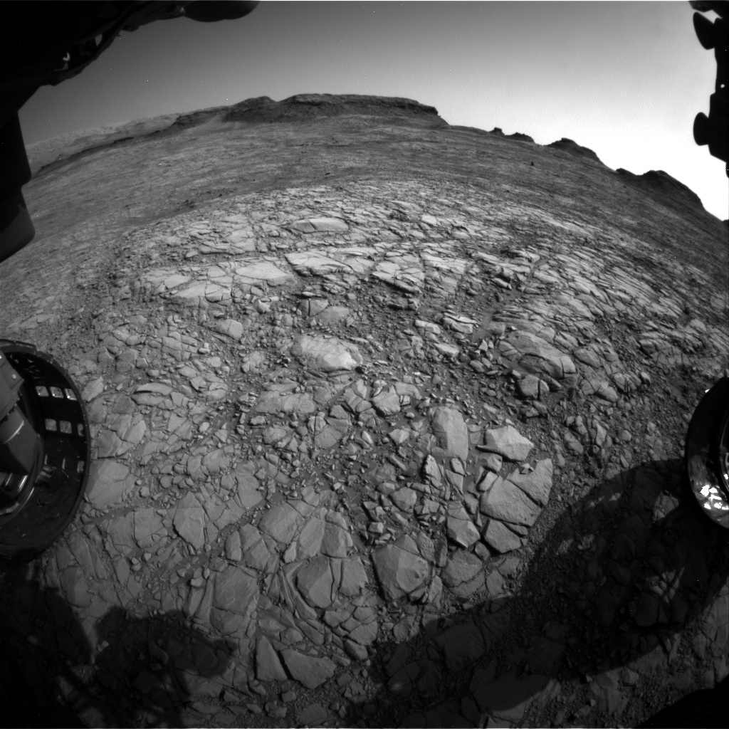Nasa's Mars rover Curiosity acquired this image using its Front Hazard Avoidance Camera (Front Hazcam) on Sol 1410, at drive 462, site number 56