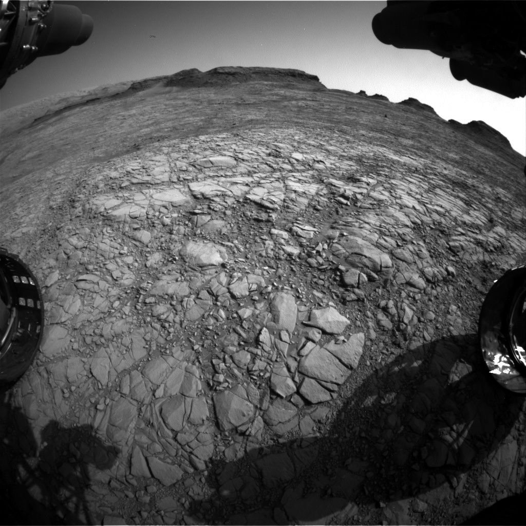 Nasa's Mars rover Curiosity acquired this image using its Front Hazard Avoidance Camera (Front Hazcam) on Sol 1410, at drive 462, site number 56