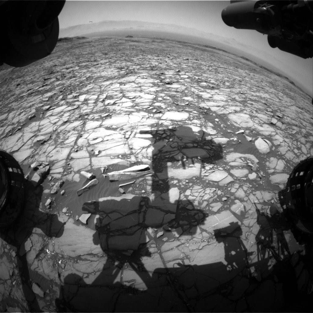 Nasa's Mars rover Curiosity acquired this image using its Front Hazard Avoidance Camera (Front Hazcam) on Sol 1417, at drive 1236, site number 56