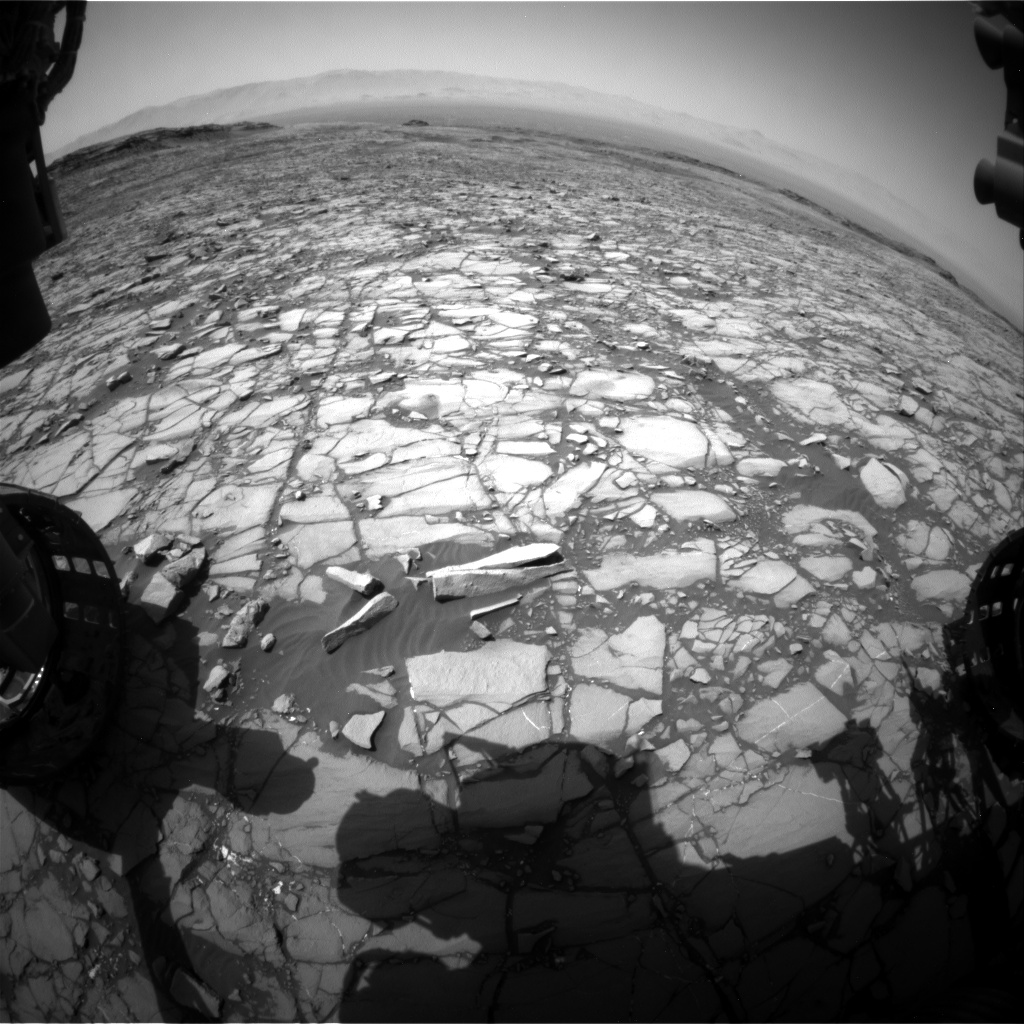 Nasa's Mars rover Curiosity acquired this image using its Front Hazard Avoidance Camera (Front Hazcam) on Sol 1421, at drive 1236, site number 56